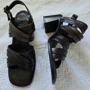 Bally Dark Brown Strappy Sandals